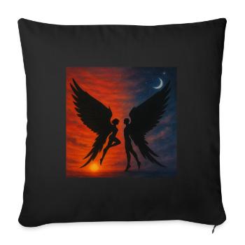 Engelbild /Spirit-Soul Kollektion - Sofakissenbezug 45 x 45 cm - Schwarz - Vorne