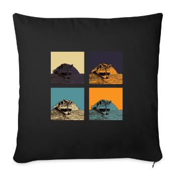 racoon - Sofa pillowcase 17,3'' x 17,3'' (45 x 45 cm) - black - Front