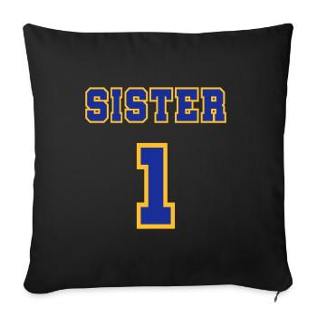 Sister 1 - Sofa pillowcase 17,3'' x 17,3'' (45 x 45 cm) - black - Front
