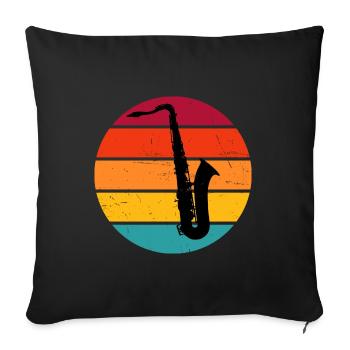 Saxophoniste Homme Saxophone Femmes Saxophoniste - Housse de coussin décorative 45 x 45 cm - noir - Devant
