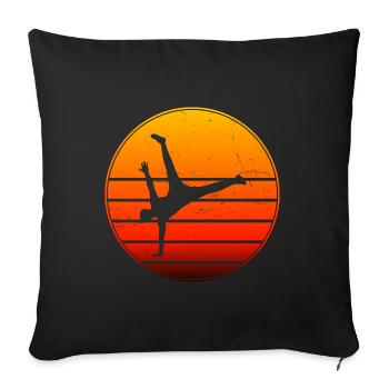Hiphop Break Dance Homme bboy Bgirl Femme - Housse de coussin décorative 45 x 45 cm - noir - Devant