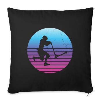Scooter Stunt Stunt Roller Stuntscooter Scooter - Sofa pillowcase 17,3'' x 17,3'' (45 x 45 cm) - black - Front