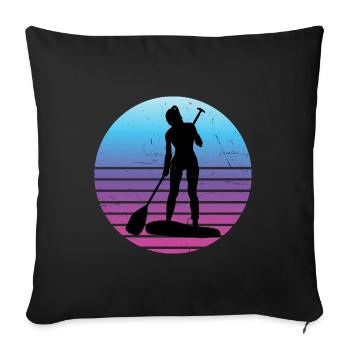 Men's Standup Paddleboard Sup Standup Paddling - Sofa pillowcase 17,3'' x 17,3'' (45 x 45 cm) - black - Front