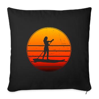 Standup Paddle Stand up Paddling Board Women - Sofa pillowcase 17,3'' x 17,3'' (45 x 45 cm) - black - Front