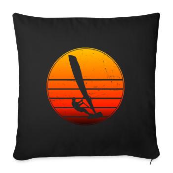Surfing Women Windsurfer Windsurf Surfer Windsurfing - Sofa pillowcase 17,3'' x 17,3'' (45 x 45 cm) - black - Front