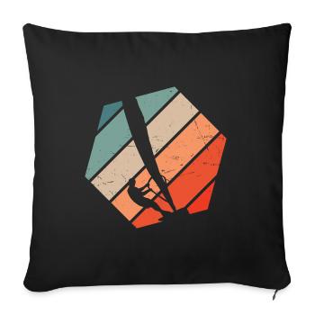 Women's Windsurf Windsurfer Men's Surf Surfer - Sofa pillowcase 17,3'' x 17,3'' (45 x 45 cm) - black - Front