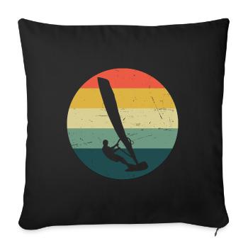 Surfing Surfer Men Windsurf Women Windsurfing - Sofa pillowcase 17,3'' x 17,3'' (45 x 45 cm) - black - Front