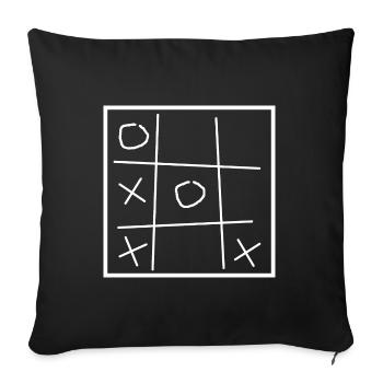 Tic Tac Toe | Game | Symbols - Sofa pillowcase 17,3'' x 17,3'' (45 x 45 cm) - black - Front