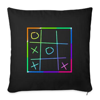 Tic Tac Toe | Game | Symbols - Sofa pillowcase 17,3'' x 17,3'' (45 x 45 cm) - black - Front