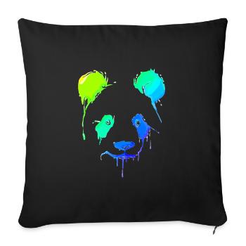Panda | Panda Bear | Asia | Animals - Sofa pillowcase 17,3'' x 17,3'' (45 x 45 cm) - black - Front