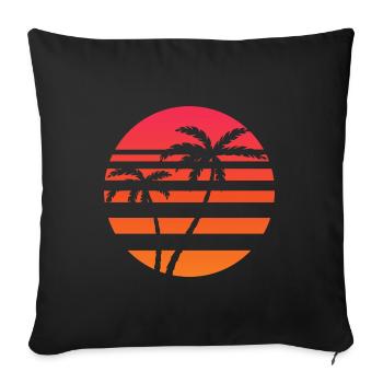 Palm trees | Summer | Sun | Holiday - Sofa pillowcase 17,3'' x 17,3'' (45 x 45 cm) - black - Front