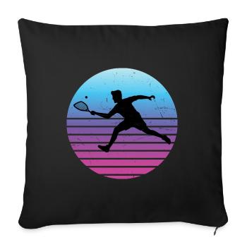 Women's Men's Pickleball Games Racquetball Games - Sofa pillowcase 17,3'' x 17,3'' (45 x 45 cm) - black - Front