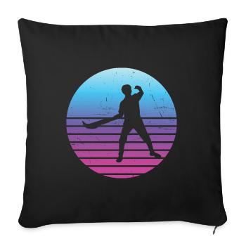 Jai Alai Pelote Basque Hommes Pelote Femmes - Housse de coussin décorative 45 x 45 cm - noir - Devant
