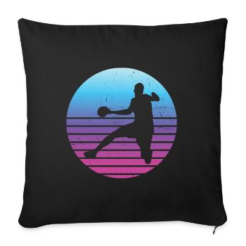 Handball Games Handball Women Men Handball - Sofa pillowcase 17,3'' x 17,3'' (45 x 45 cm) - black - Front