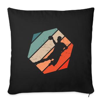 Joueurs de handball masculins Joueuses de handball Joueuses de handball - Housse de coussin décorative 45 x 45 cm - noir - Devant