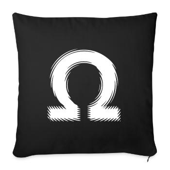 Omega | | icon Greek alphabet - Sofa pillowcase 17,3'' x 17,3'' (45 x 45 cm) - black - Front