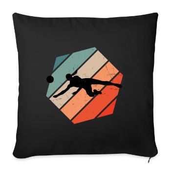 Joueurs de volleyball masculins Jeux de volleyball - Housse de coussin décorative 45 x 45 cm - noir - Devant