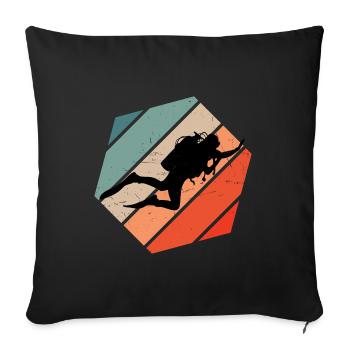 Plongée libre Scuba Diver Scuba Diver - Housse de coussin décorative 45 x 45 cm - noir - Devant