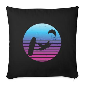Kitesurfing Men's Kite Kite Kitesurf Kitesurfer - Sofa pillowcase 17,3'' x 17,3'' (45 x 45 cm) - black - Front