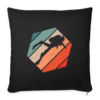 Diver Free Dive Diving Divers Scuba Diving - Sofa pillowcase 17,3'' x 17,3'' (45 x 45 cm) - black - Front