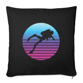 Plongeurs Plongée Plongée Plongée Libre Plongeur - Housse de coussin décorative 45 x 45 cm - noir - Devant