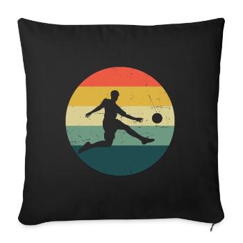 Herren Fussballer Damen Fussball Fussballspieler - Sofakissenbezug 45 x 45 cm - Schwarz - Vorne