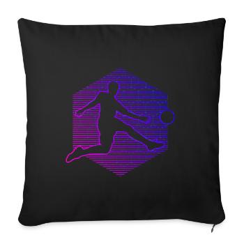 Men's Football Footballers Playing Football - Sofa pillowcase 17,3'' x 17,3'' (45 x 45 cm) - black - Front