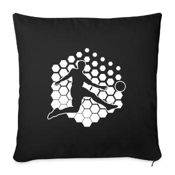 Women's Football Players Playing Football - Sofa pillowcase 17,3'' x 17,3'' (45 x 45 cm) - black - Front