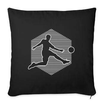 Football players Football matches Men's football - Sofa pillowcase 17,3'' x 17,3'' (45 x 45 cm) - black - Front