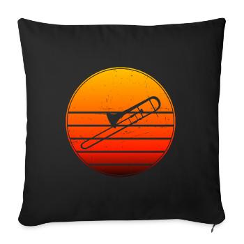 Brass Instrument Gentlemen Trombonists Brass Band - Sofa pillowcase 17,3'' x 17,3'' (45 x 45 cm) - black - Front