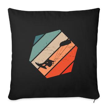Kitesurfer Kite Kitesurf Kitesurf Kiting - Sofa pillowcase 17,3'' x 17,3'' (45 x 45 cm) - black - Front