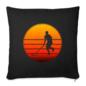 Jeux de floorball Floorball Innebandy Hommes - Housse de coussin décorative 45 x 45 cm - noir - Devant