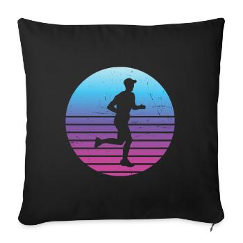 Marathon Cross Country Running Men - Sofa pillowcase 17,3'' x 17,3'' (45 x 45 cm) - black - Front