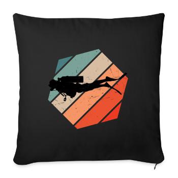 Free Dive Women Men's Diving Diver Diving - Sofa pillowcase 17,3'' x 17,3'' (45 x 45 cm) - black - Front