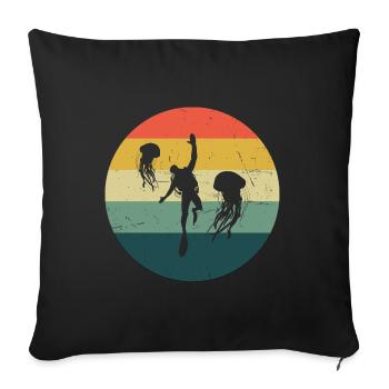 Scuba Diver Plongée Libre Plongée Hommes - Housse de coussin décorative 45 x 45 cm - noir - Devant