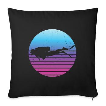 Diver Free Dive Men Scuba Diving Diving - Sofa pillowcase 17,3'' x 17,3'' (45 x 45 cm) - black - Front