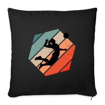 Volleyball féminin Joueur de volleyball masculin - Housse de coussin décorative 45 x 45 cm - noir - Devant