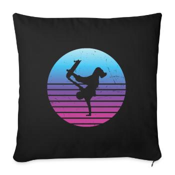 Patinage Homme Skateboard Femmes Skateboarder - Housse de coussin décorative 45 x 45 cm - noir - Devant