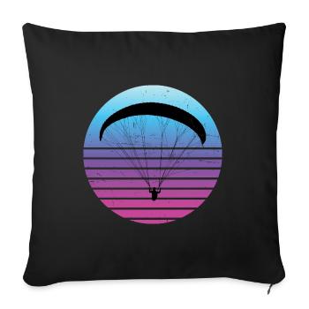 Parapente Gleitschirm Paragleiten Parapente - Housse de coussin décorative 45 x 45 cm - noir - Devant