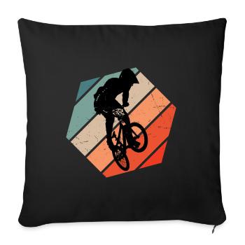 Bike bmx cycling men bmx bike bmx boys - Sofa pillowcase 17,3'' x 17,3'' (45 x 45 cm) - black - Front