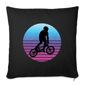 BMX Vélo Hommes BMX Garçons BMX Cyclisme - Housse de coussin décorative 45 x 45 cm - noir - Devant