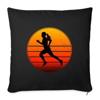 Running Jogging Cross Country Running - Sofa pillowcase 17,3'' x 17,3'' (45 x 45 cm) - black - Front