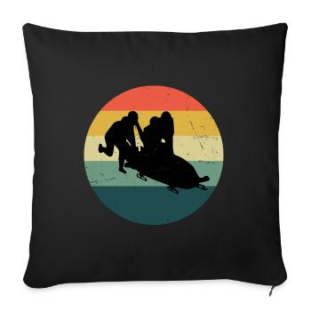 Men's Bobsleigh Run Women's Bob Bob Two-man Bob - Sofa pillowcase 17,3'' x 17,3'' (45 x 45 cm) - black - Front