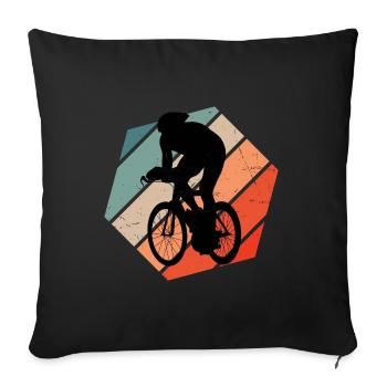 Rennradfahren Roadbike Herren Rennradfahrer - Sofakissenbezug 45 x 45 cm - Schwarz - Vorne