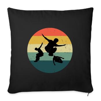Parcours Free Running Free Runner Parkour Damen - Sofakissenbezug 45 x 45 cm - Schwarz - Vorne