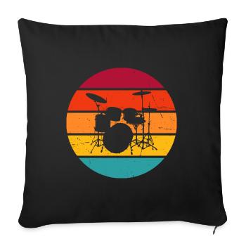 Drummer Drumming Drum Kit - Sofa pillowcase 17,3'' x 17,3'' (45 x 45 cm) - black - Front