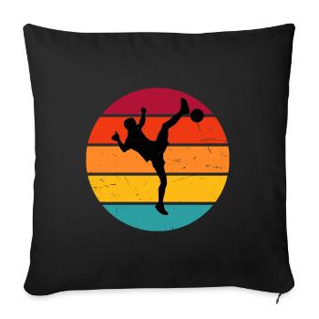 Fussball Damen Fussballtennis Futnet Herren - Sofakissenbezug 45 x 45 cm - Schwarz - Vorne