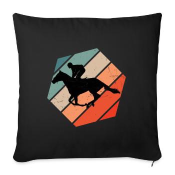 Dressage Men Equestrian Sport Hunting Riding Women - Sofa pillowcase 17,3'' x 17,3'' (45 x 45 cm) - black - Front