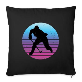 Hockey sur glace Joueurs de hockey sur glace - Housse de coussin décorative 45 x 45 cm - noir - Devant