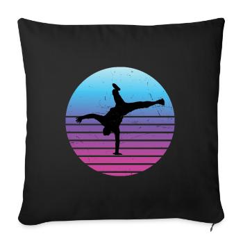 Hiphop Break Dance Hip Hop Bboy Hommes Femmes - Housse de coussin décorative 45 x 45 cm - noir - Devant